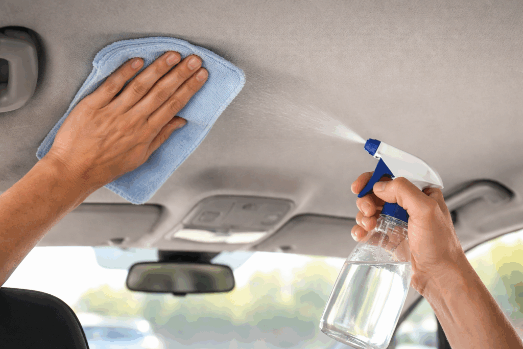 hemel van auto schoonmaken