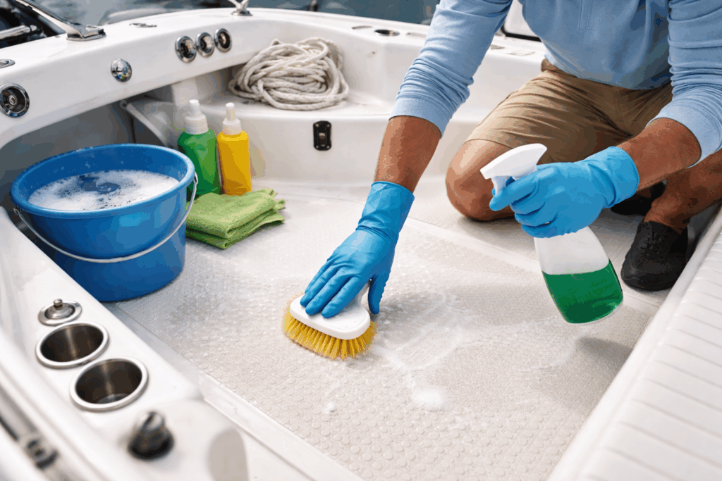 binnenkant polyester boot schoonmaken