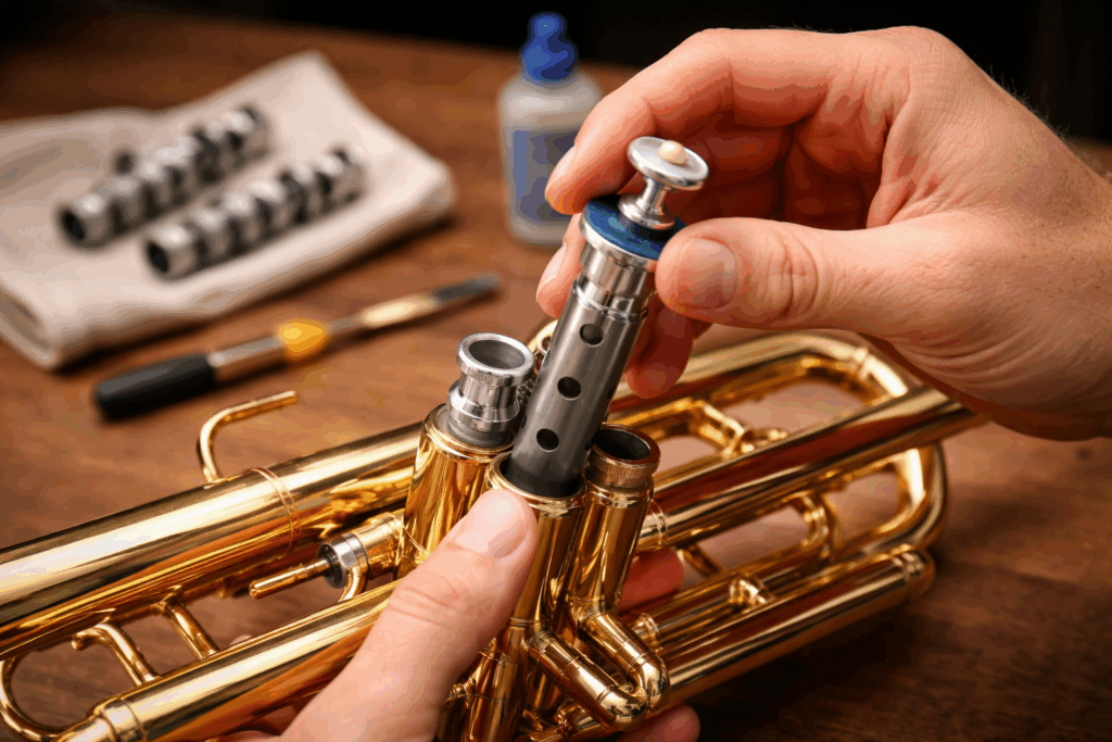 trompet ventielen plaatsen