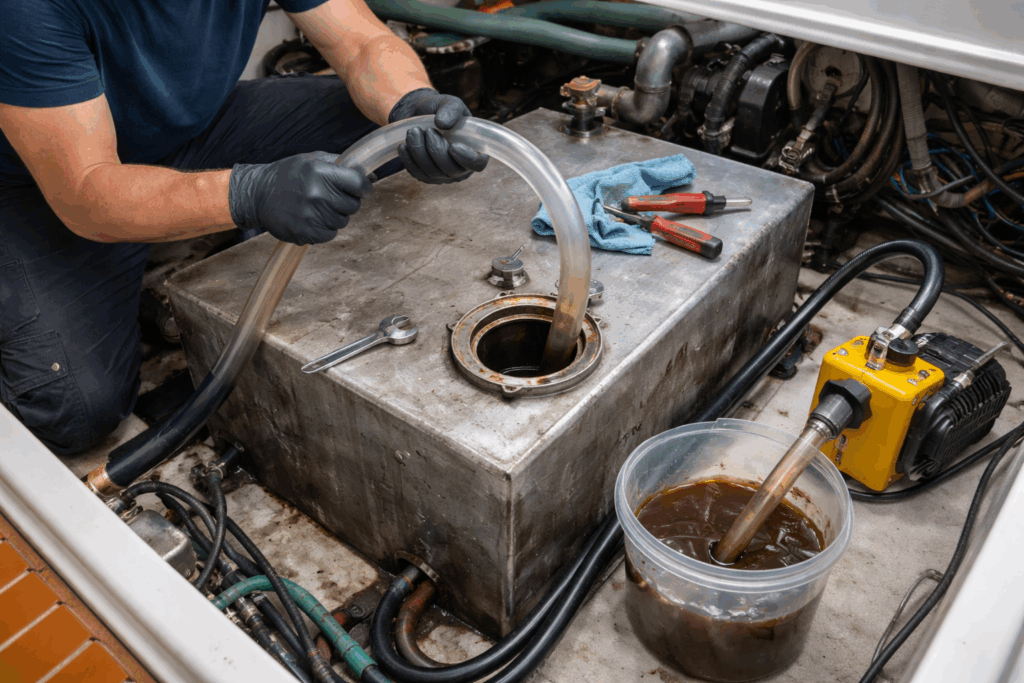 dieseltank schoonmaken boot