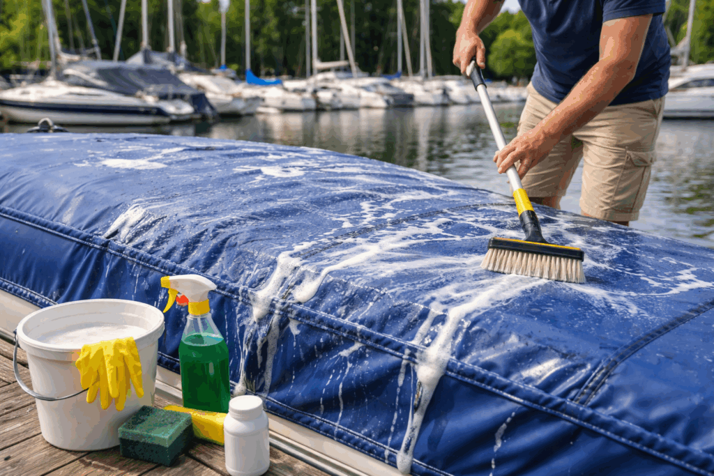 afdekzeil boot schoonmaken