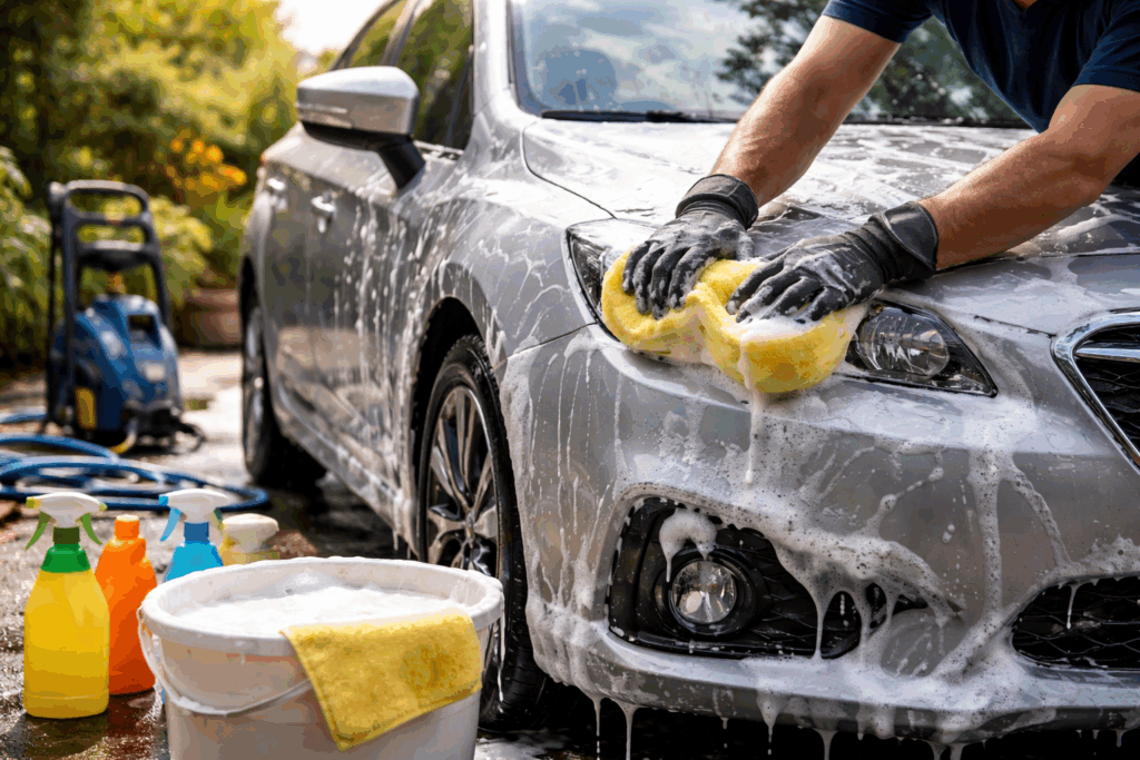 stuur schoonmaken auto