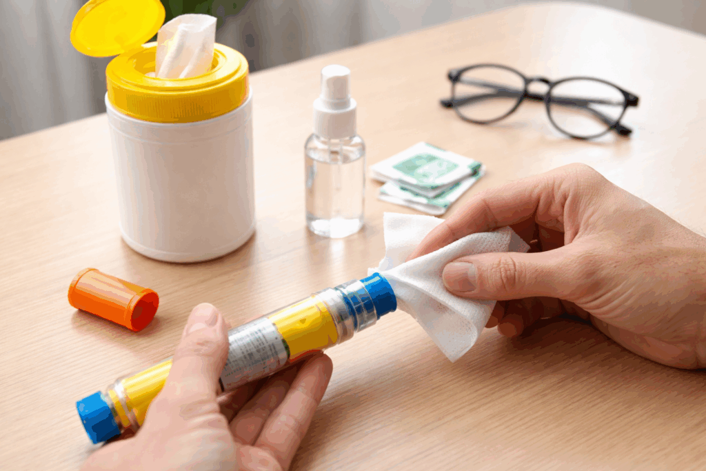 auto injector schoonmaken