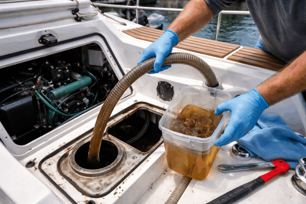 dieseltank boot schoonmaken