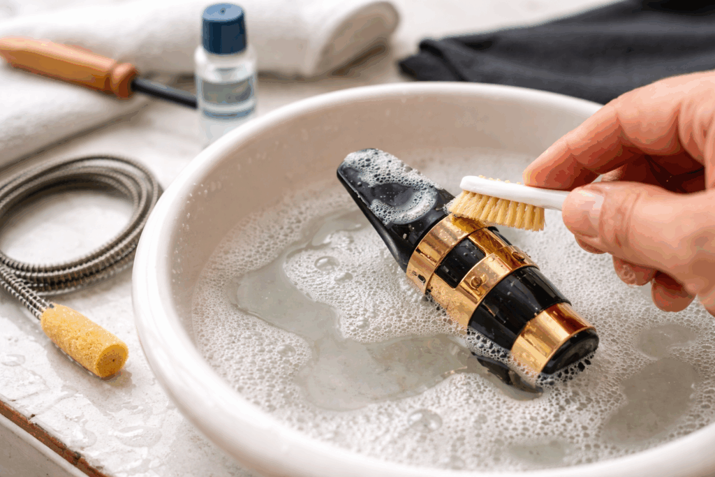 saxofoon mondstuk schoonmaken