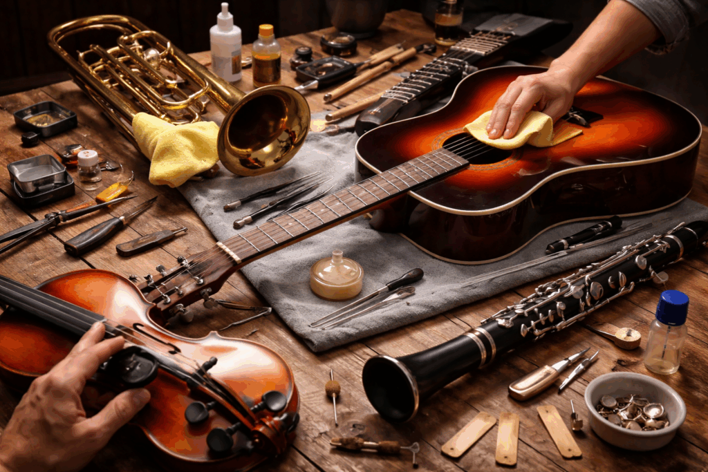 onderhoud muziekinstrumenten