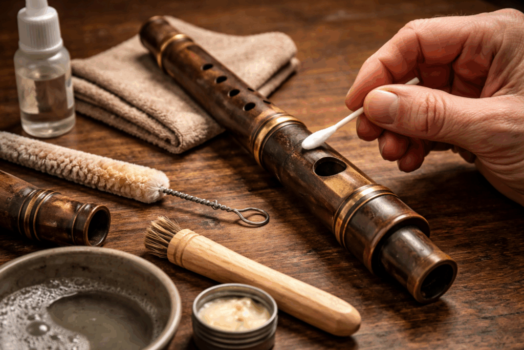 oude blokfluit schoonmaken