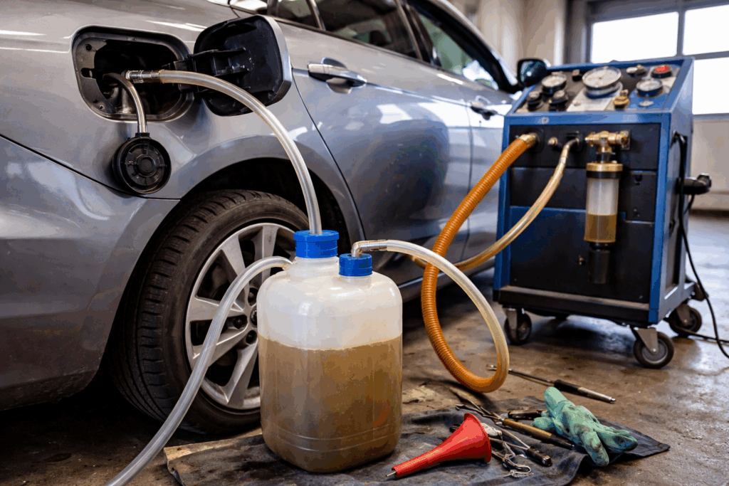 benzinetank schoonmaken auto