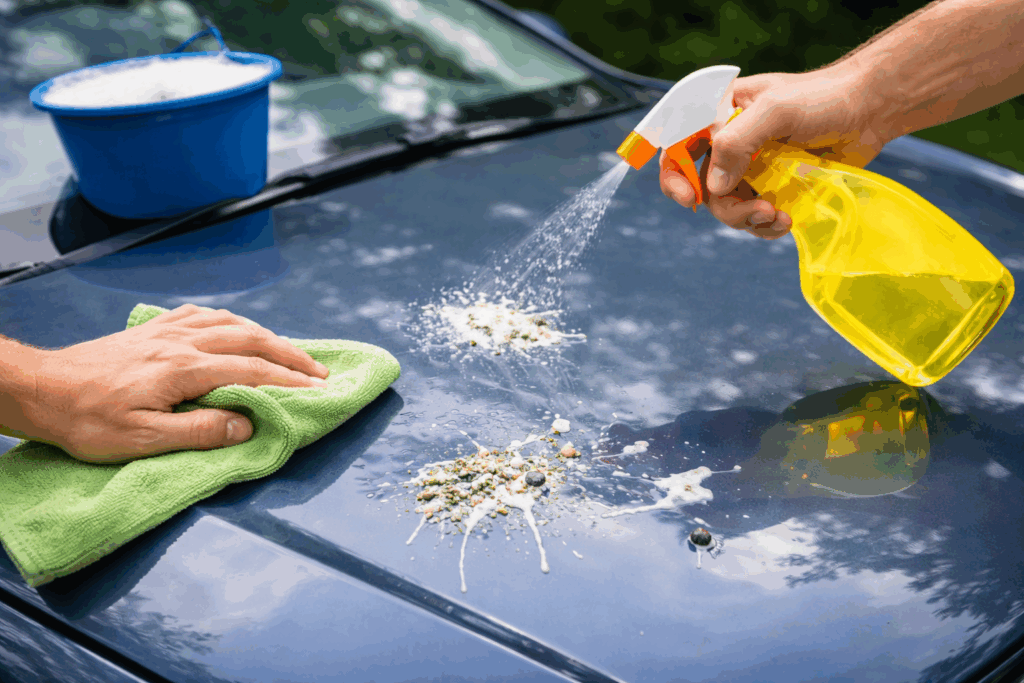 vogelpoep auto schoonmaken