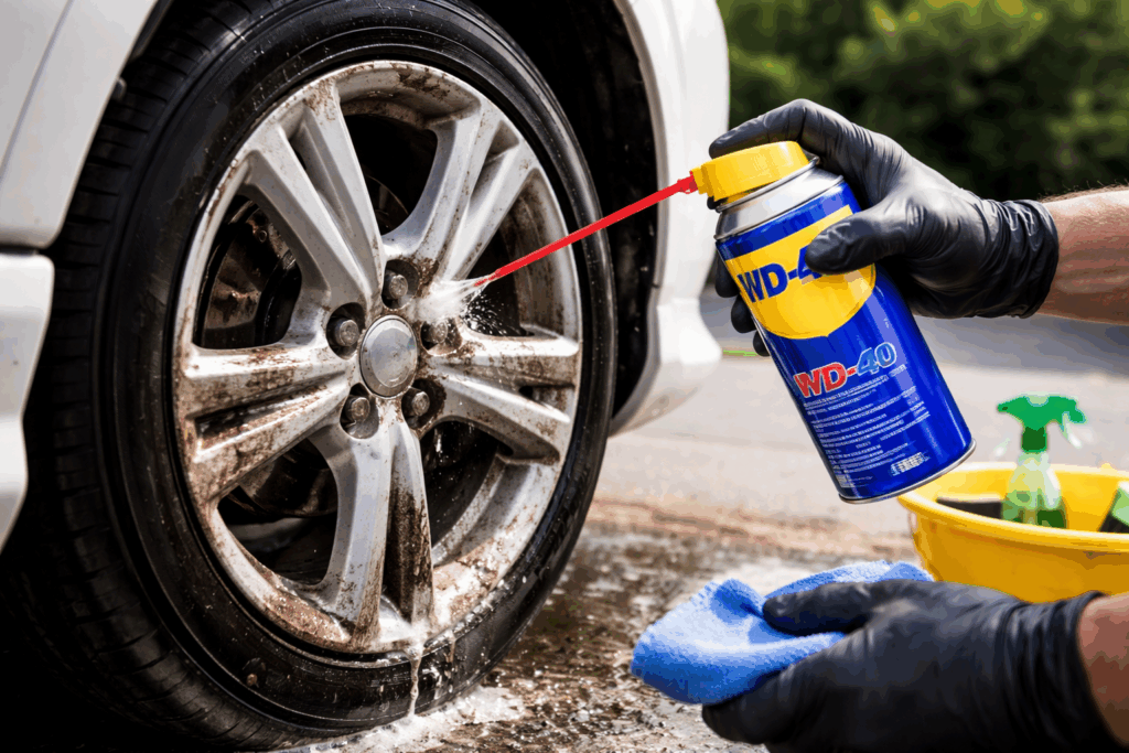 auto schoonmaken met wd40